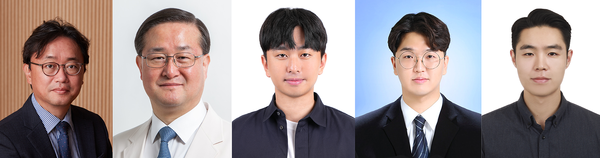 (왼쪽부터) 연세대 김상우 교수, 삼성서울병원 최병옥교수, 연세대 강동현 박사, 박병준 박사과정, 성균관대 황준하 박사과정. 사진=연세대 제공