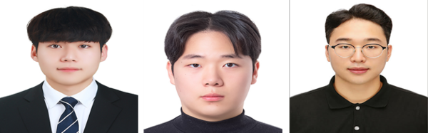 박사무엘 박사과정 학생, 이현규 석사과정 학생, 구범준 석사과정 학생. 사진=국립경국대 제공