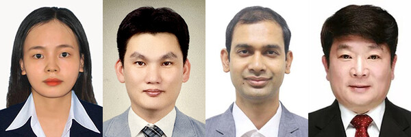 응우옌 티 수언 석사과정생, 안재성 교수, 수딥 몬달 교수, 오정환 교수. 사진=국립부경대 제공
