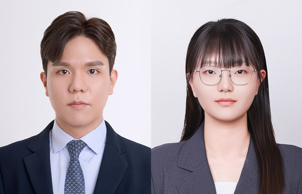 . 왼쪽부터 박진우 교수, 오세빈 석사과정생. 사진=동국대 제공