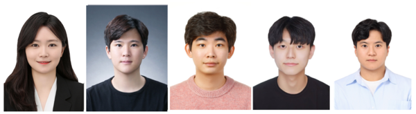 (왼쪽부터) 한국공학슬롯 사이트교 융합기술에너지슬롯 사이트원 박지은 교수, 한국과학기술연구원 박성빈 박사, 서울슬롯 사이트교 최호성 박사과정생, 한국공학슬롯 사이트교 융합기술에너지슬롯 사이트원 기민석 석사과정학생, 생명화학공학과 이대현 학사과정학생. 사진=한국공학대 제공